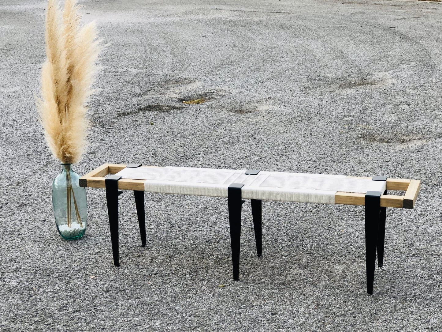 Mid-Century Modern Style Handmade Entryway Bench