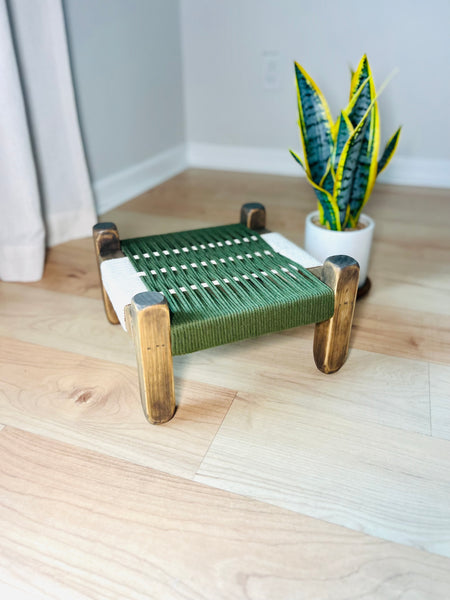 Mid-Century Modern Style Woven Indoor Plant Stand