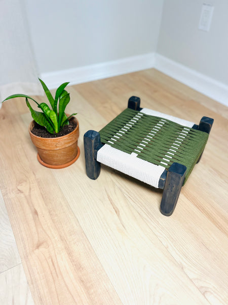 Mid-Century Modern Style Woven Indoor Plant Stand