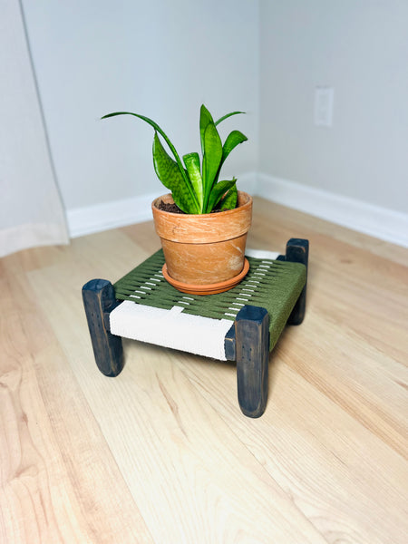 Mid-Century Modern Style Woven Indoor Plant Stand