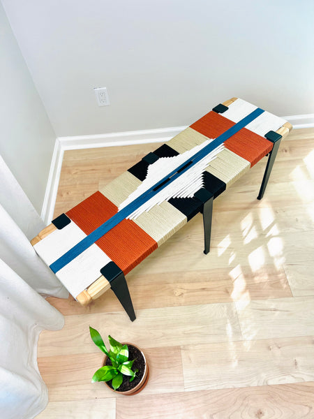 Mid-Century Modern Style Handmade Entryway Bench