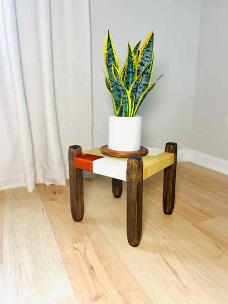 Mid-Century Modern Style Woven Indoor Plant Stand