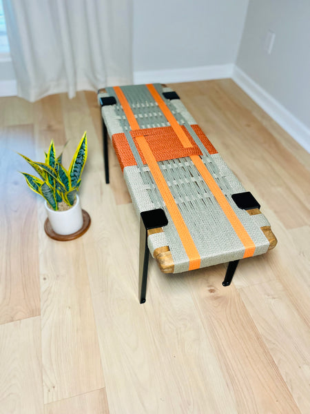 Mid-Century Modern Style Handmade Entryway Bench