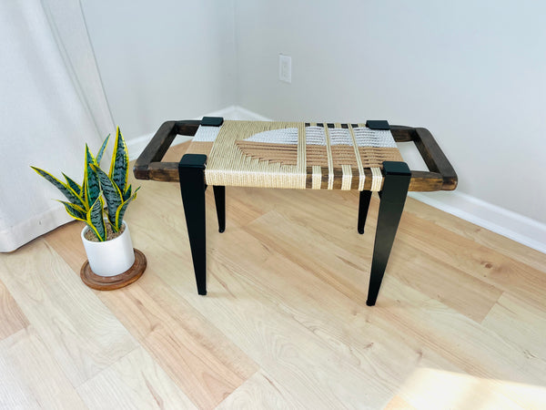 Mid-Century Modern Style Handmade Entryway Bench