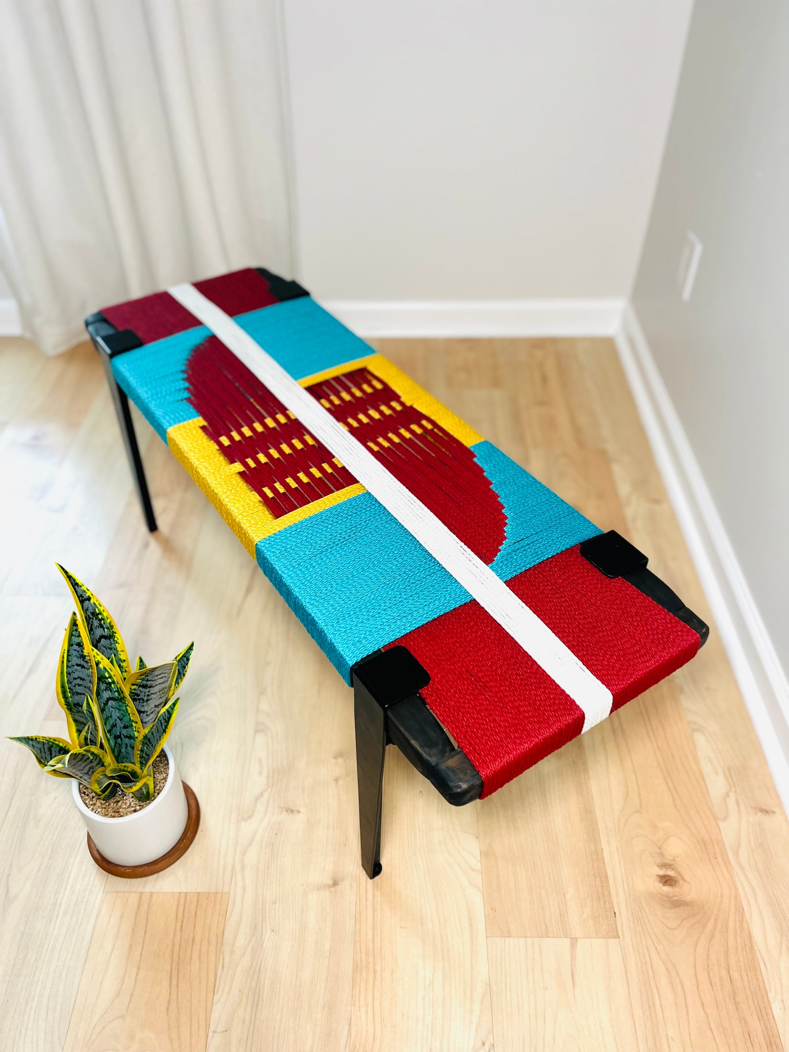 Mid-Century Modern Style Handmade Entryway Bench