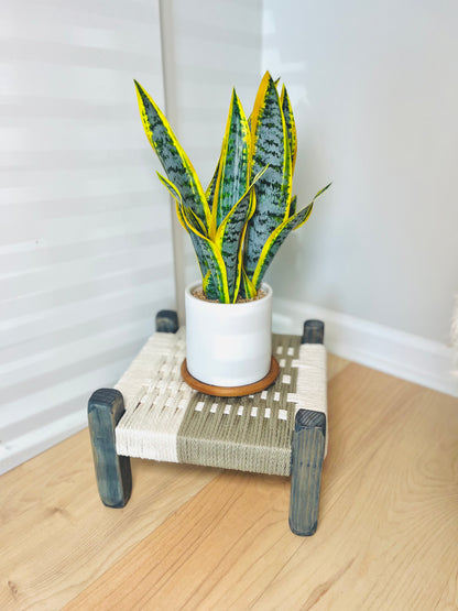 Mid-Century Modern Style Woven Indoor Plant Stand