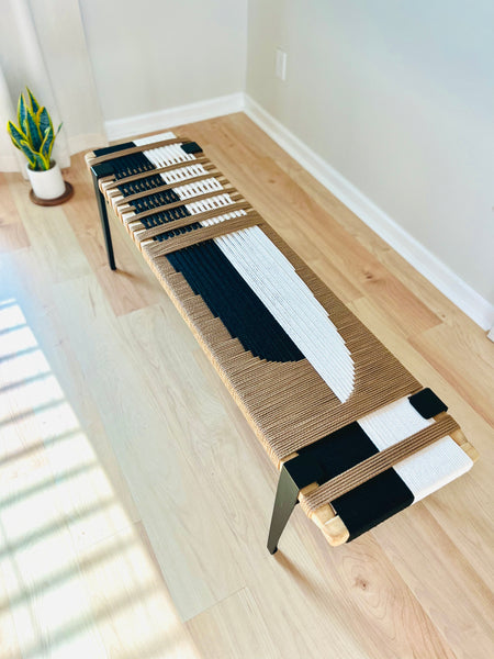 Mid-Century Modern Style Handmade Entryway Bench