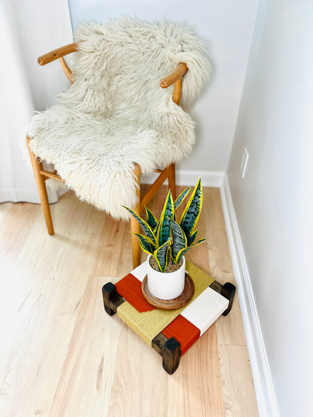 Mid-Century Modern Style Woven Indoor Plant Stand