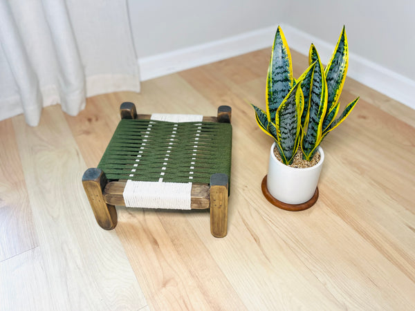 Mid-Century Modern Style Woven Indoor Plant Stand