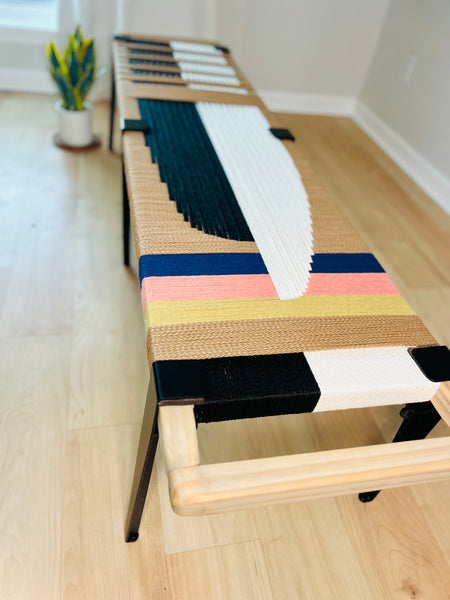 Mid-Century Modern Style Handmade Entryway Bench