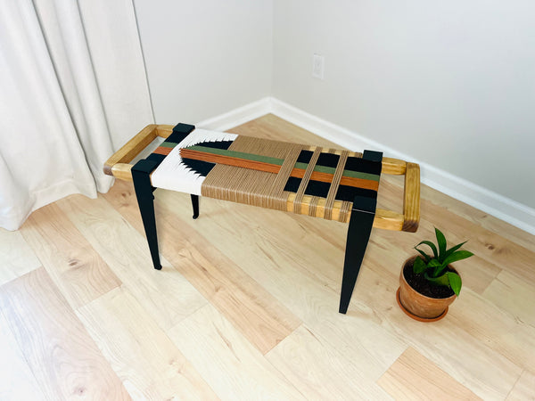 Mid-Century Modern Style Handmade Entryway Bench