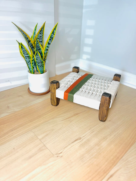 Mid-Century Modern Style Woven Indoor Plant Stand