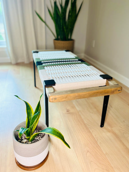 Mid-Century Modern Style Handmade Entryway Bench