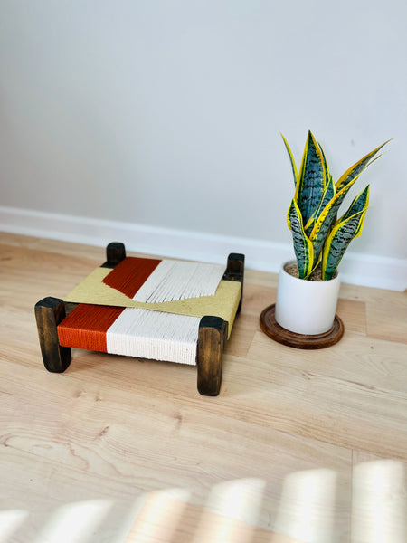 Mid-Century Modern Style Woven Indoor Plant Stand