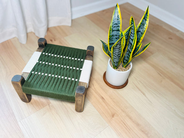 Mid-Century Modern Style Woven Indoor Plant Stand