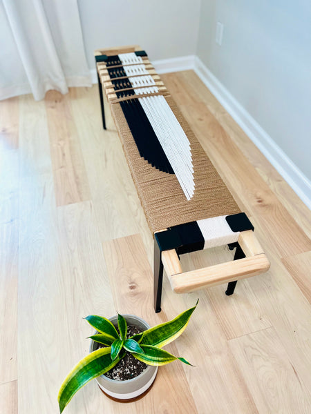 Mid-Century Modern Style Handmade Entryway Bench