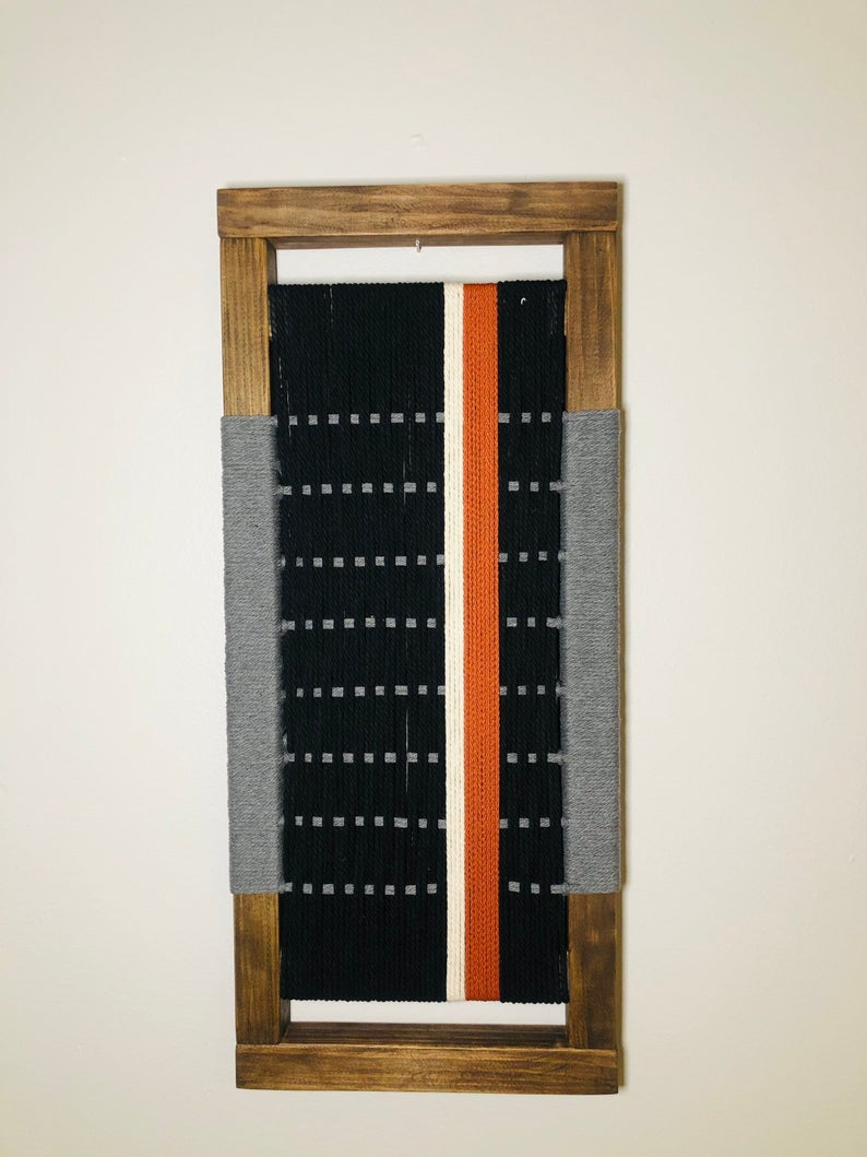Mid Century Bench | Custom Size Woven Entryway Seating With Matte Black Legs