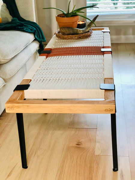 Mid-Century Modern Style Handmade Entryway Bench