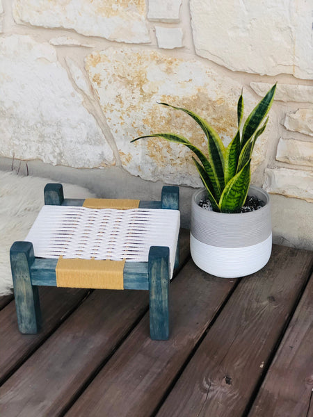 Mid-Century Modern Style Woven Indoor Plant Stand