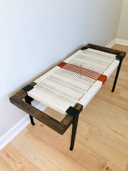 Mid-Century Modern Style Handmade Entryway Bench