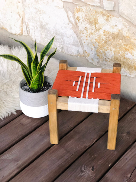 Mid-Century Modern Style Woven Indoor Plant Stand