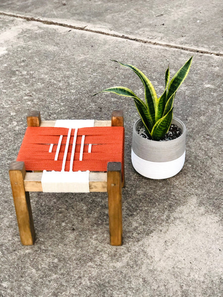 Mid-Century Modern Style Woven Indoor Plant Stand