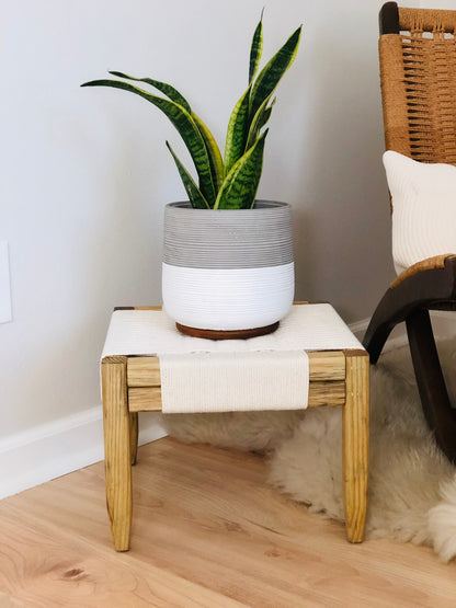 Mid-Century Modern Style Woven Indoor Plant Stand
