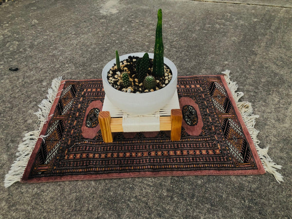 Mid-Century Modern Style Woven Indoor Plant Stand