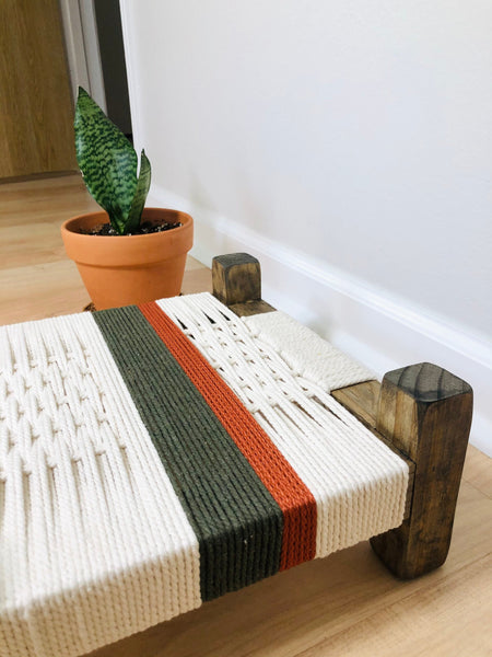 Mid-Century Modern Style Woven Indoor Plant Stand