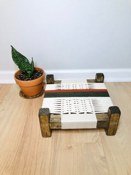 Mid-Century Modern Style Woven Indoor Plant Stand