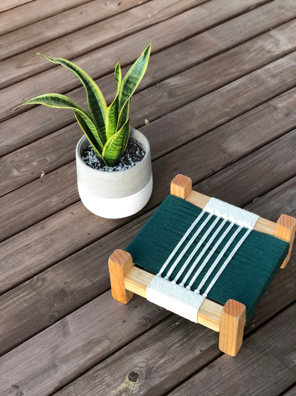 Mid-Century Modern Style Woven Indoor Plant Stand