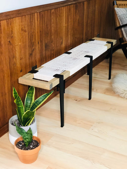 Mid-Century Modern Style Handmade Entryway Bench