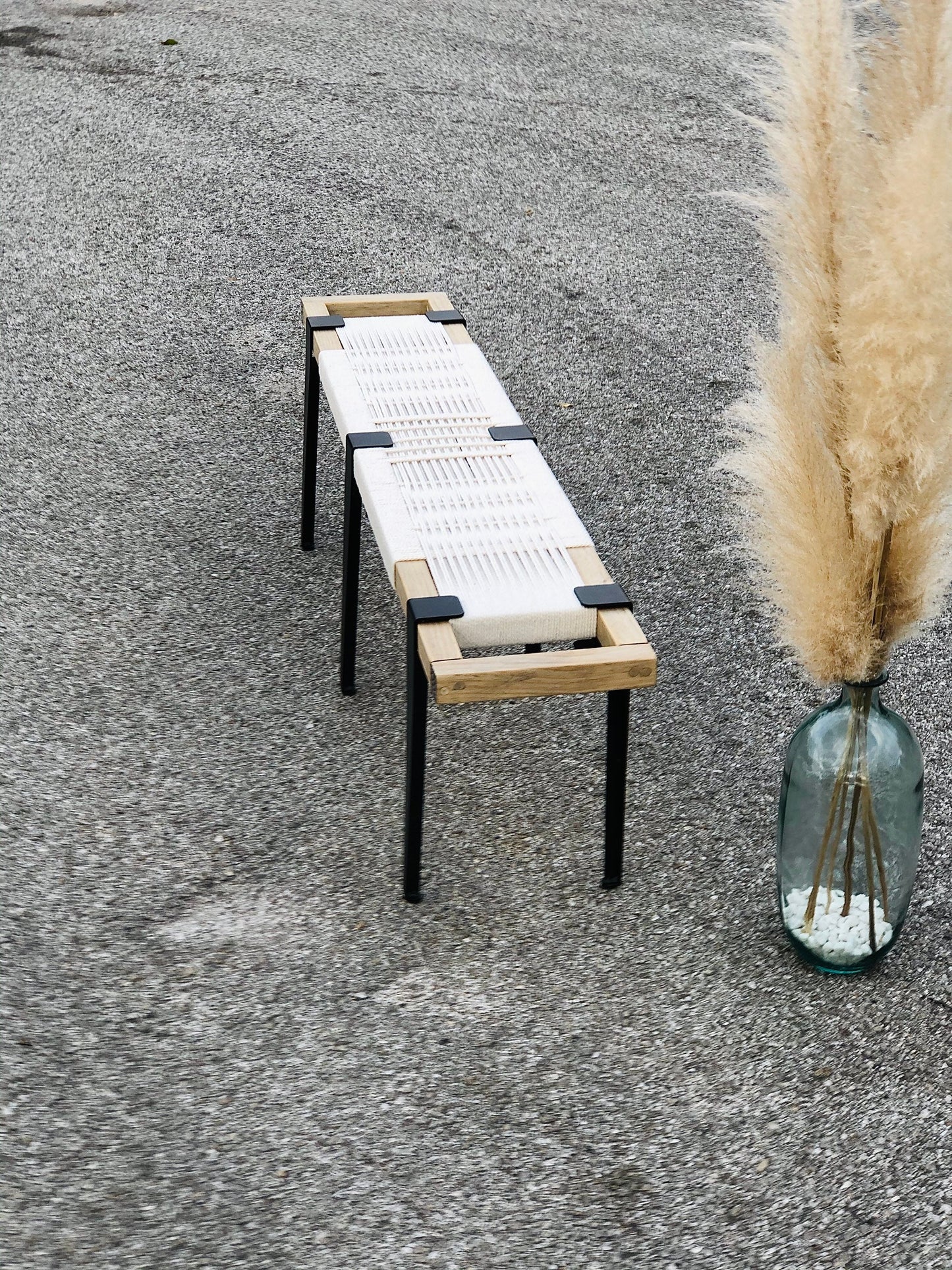 Mid-Century Modern Style Handmade Entryway Bench