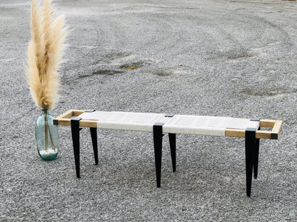 Mid-Century Modern Style Handmade Entryway Bench