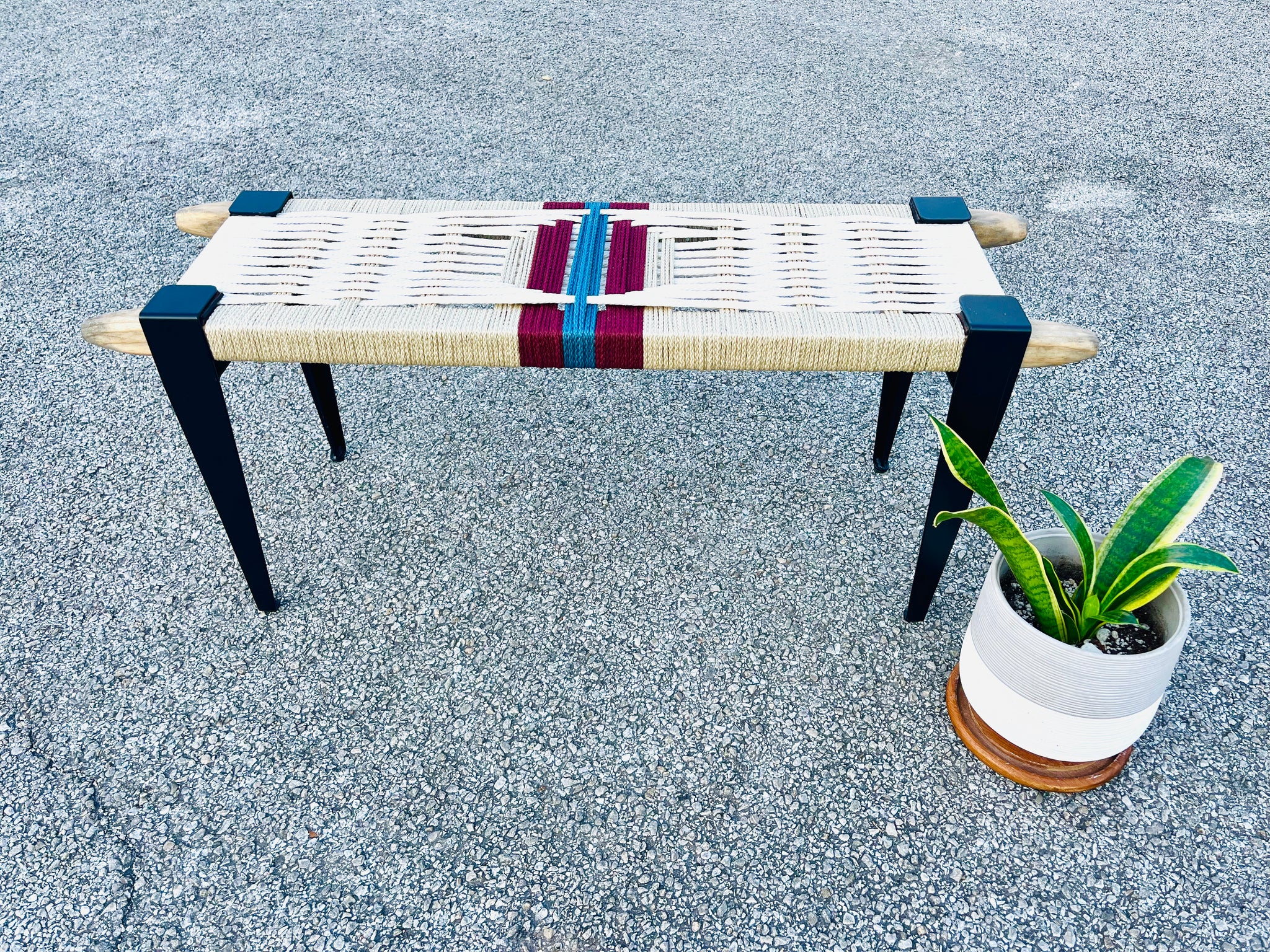 Mid-Century Modern Style Handmade Entryway Bench