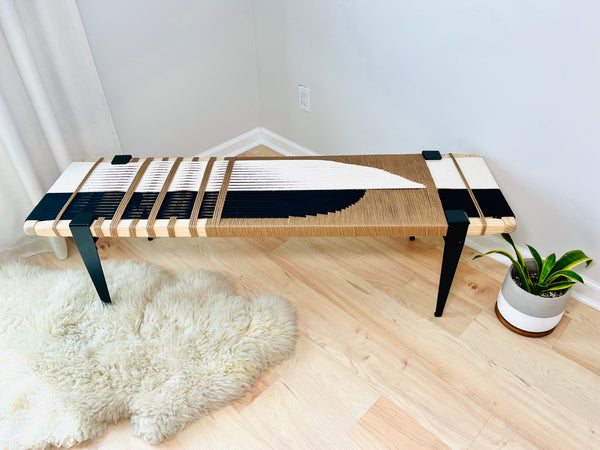 Mid-Century Modern Style Handmade Entryway Bench