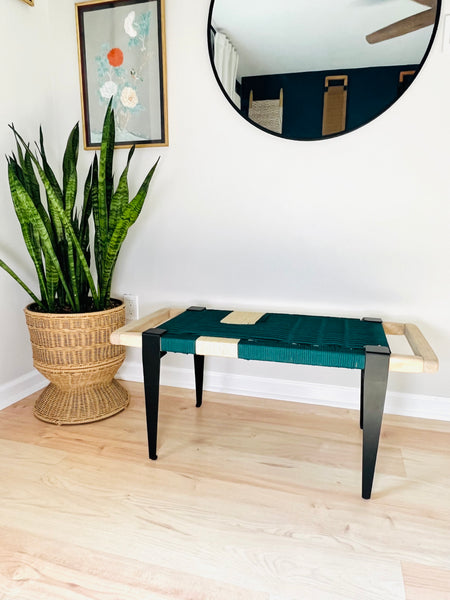 Mid-Century Modern Style Handmade Entryway Bench