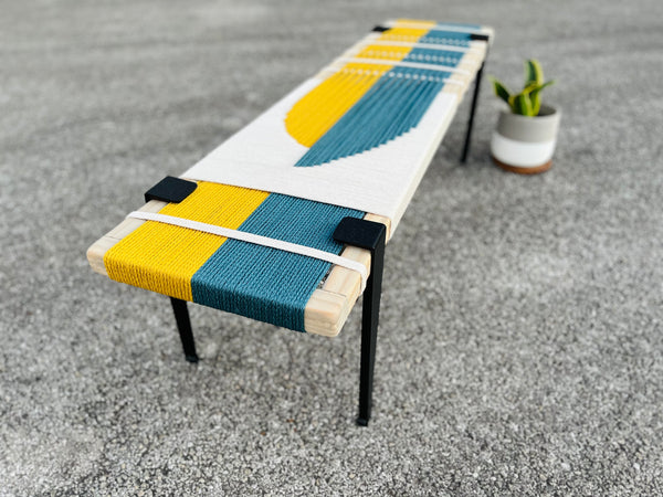 Mid-Century Modern Style Handmade Entryway Bench