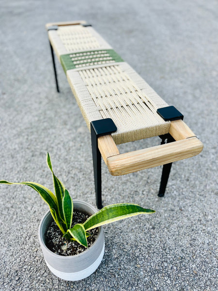 Mid-Century Modern Style Handmade Entryway Bench