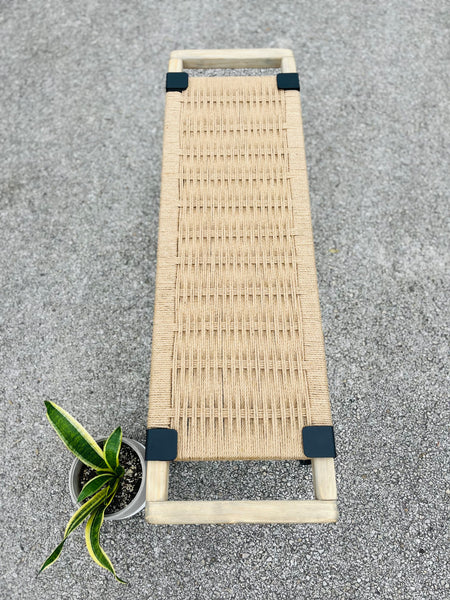 (Jute) Mid-Century Modern Style Handmade Entryway Bench