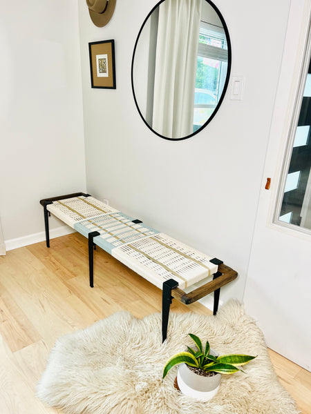 Mid-Century Modern Style Handmade Entryway Bench