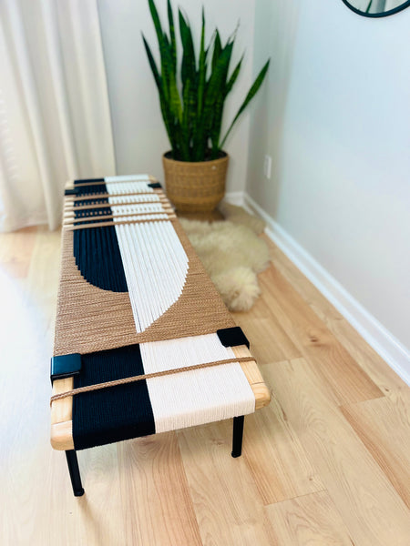 Mid-Century Modern Style Handmade Entryway Bench