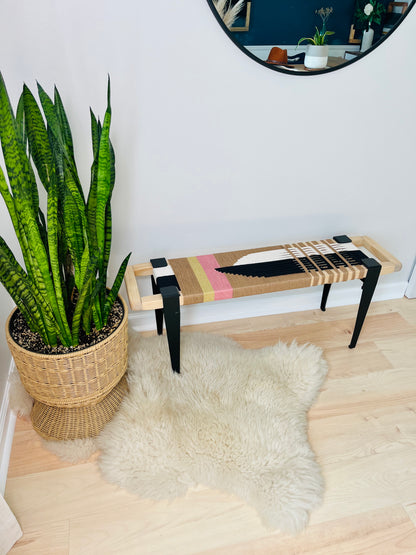 Mid-Century Modern Style Handmade Entryway Bench