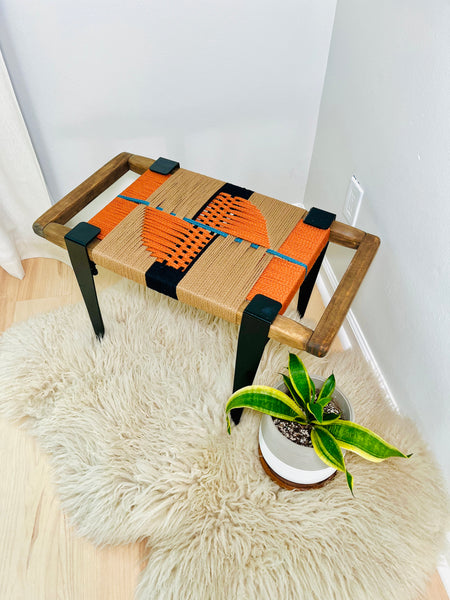 Mid-Century Modern Style Handmade Entryway Bench