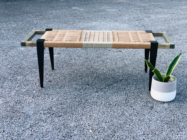 Mid-Century Modern Style Handmade Entryway Bench