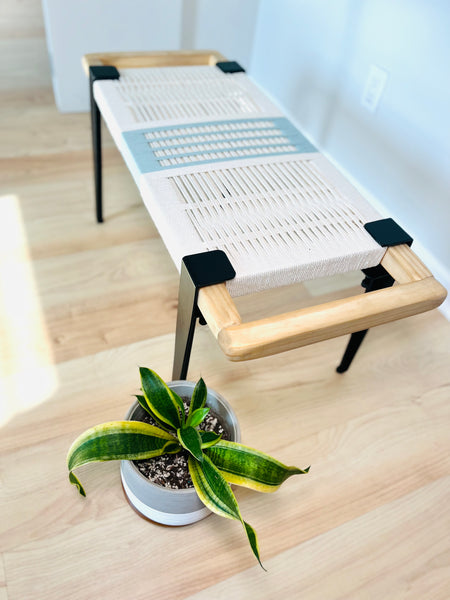 Mid-Century Modern Style Handmade Entryway Bench