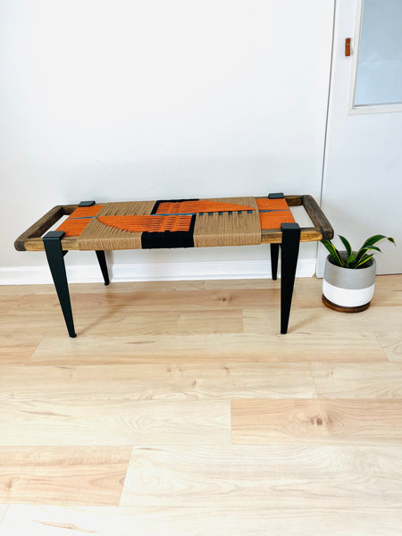 Mid-Century Modern Style Handmade Entryway Bench