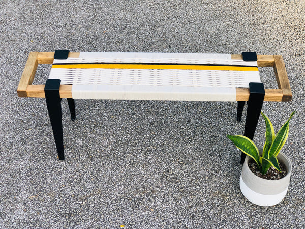 Mid-Century Modern Style Handmade Entryway Bench