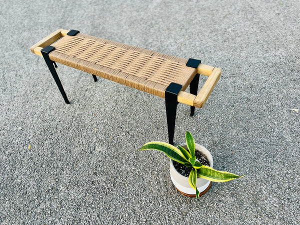 Mid-Century Modern Style Handmade Entryway Bench