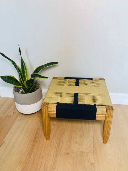 Mid-Century Modern Style Woven Indoor Plant Stand